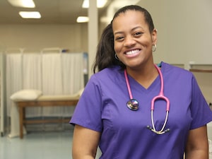 nurse smiling