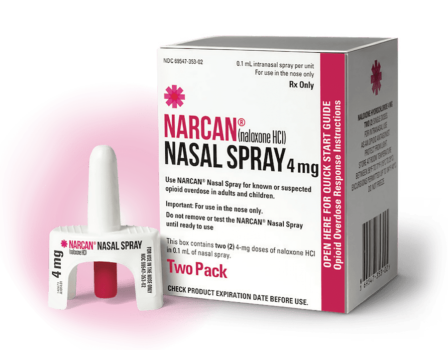 Narcan spray box