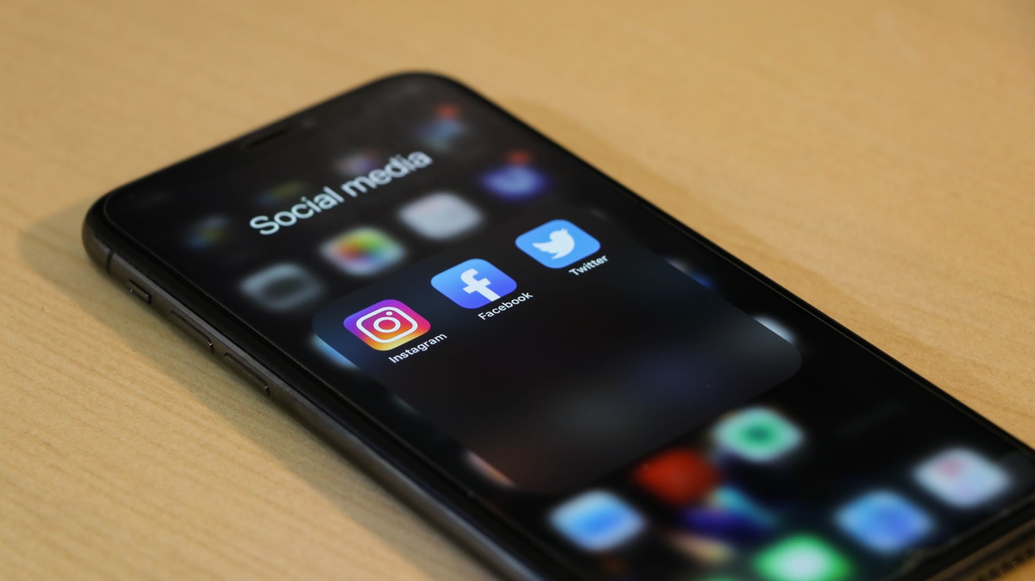 Social media applications on an iphone