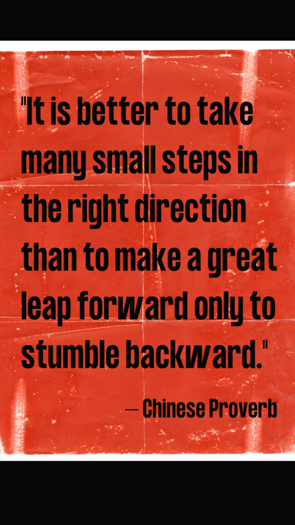 chinese proverb about taking steps in the right direction being better than moving backwards, which can inspire people in addiction