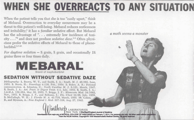 A printed ad about benzodiazepines.