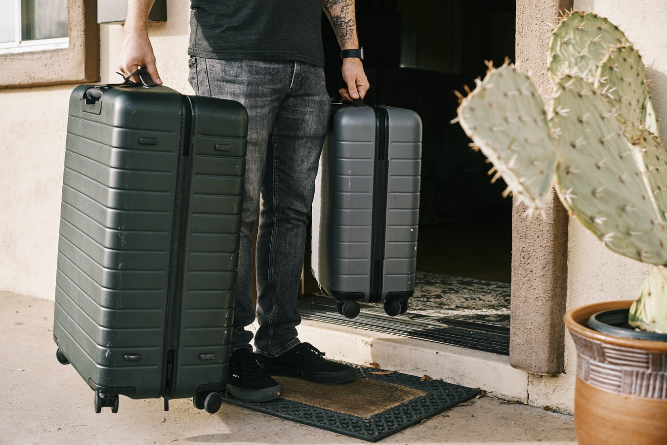 A man getting his suitcases ready as he is going to attend an addiction treatment center through involuntary commitment