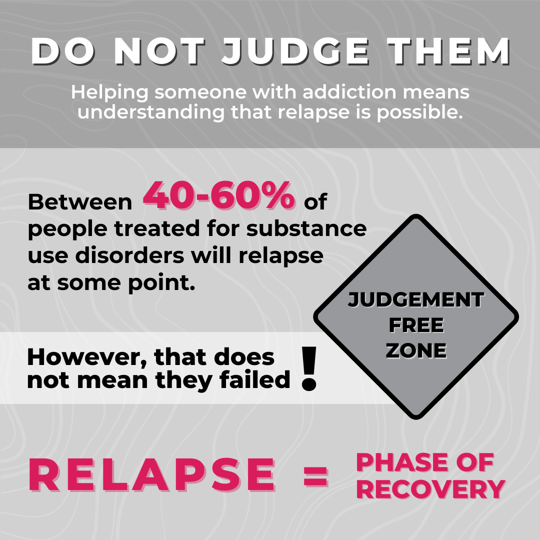 Relapse is part of recovery - don't judge infographic 
