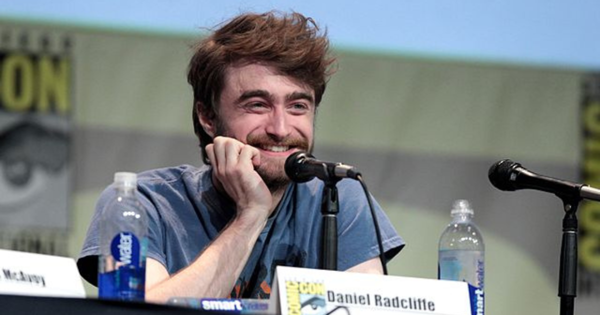 Daniel Radcliffe smiling at comic con in 2015