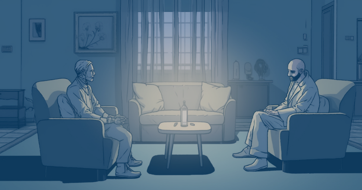 therapist speaking with patient