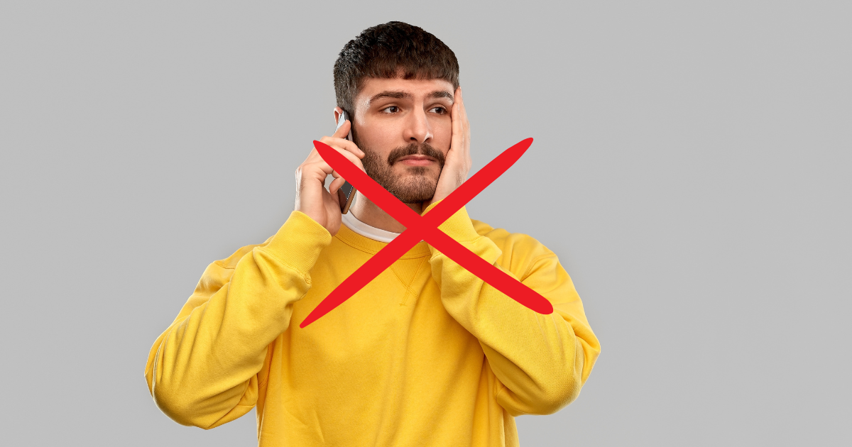 a man uses a cell phone which is not allowed during alcohol and drug rehab