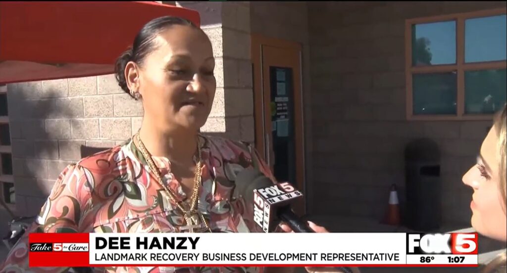 Dee Hanzy of Landmark Recovery of Las Vegas speaking with Fox 5
